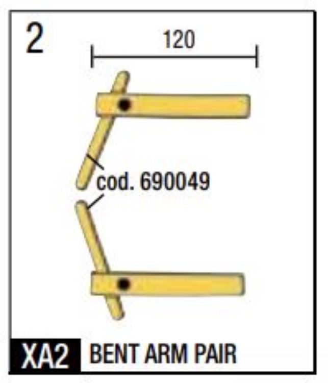 Telwin 803150 Spot Welding XA2 Bent Arm Set 120mm