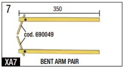 Telwin 803153 Spot Welding XA7 Bent Arm Set 350mm