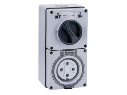  PDL32 32A 4 Pin 500V Switched Wall Outlet Socket