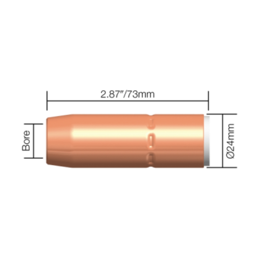 Tregaskiss Style 1/8'' Recess 300A Mig Nozzles