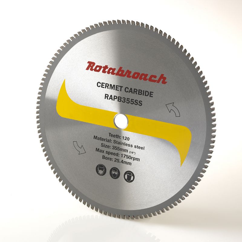 Rotabroach 355mm Cermet Carbide Dry Cutting Blades
