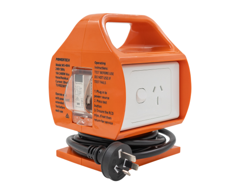 Portable 15A to 10A Mains Plug Adaptor with RCD