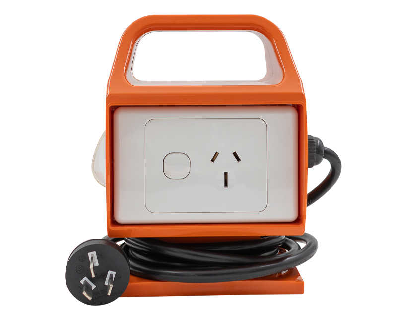 Portable 15A to 10A Mains Plug Adaptor with RCD