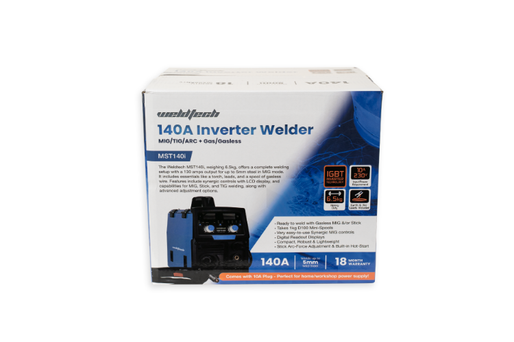 Weldtech MST140i 140A Gas/Gasless MIG/TIG/ARC Inverter Welder