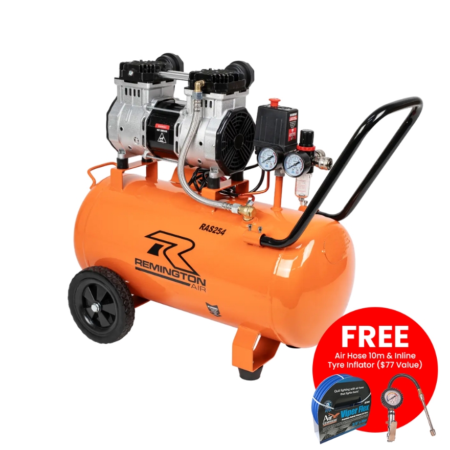 Remington RAS254 2.5HP 40L Oil-less Compressor